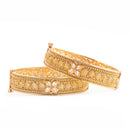 Raddhi Jewels Designer Premium Quality Rajwadi Gold Plated Brass Openable Kada/Bangles Set