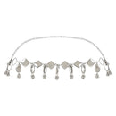 Etnico Navratri Ethnic Silver Oxidised Traditional Embellished With Ghungroo Adjustable Boho Waist Chain/Belly Chain/Kamarband For Women (B047S)