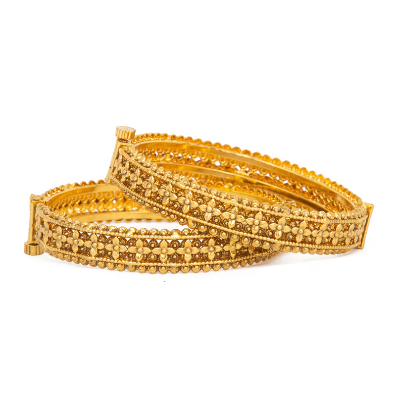 Raddhi Jewels Designer Premium Quality Rajwadi Gold Plated Brass Openable Kada/Bangles Set