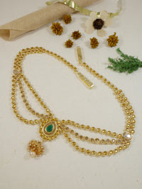 Etnico Gold Plated Traditional Kundan Stone Adjustable Kamarband/Belly Chain/Kandora/Wait Belt For Women/Girls (B051G)