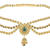 Etnico Gold Plated Traditional Kundan Stone Adjustable Kamarband/Belly Chain/Kandora/Wait Belt For Women/Girls (B051G)
