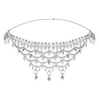 Etnico Navratri Ethnic Silver Oxidised Traditional Adjustable Boho Waist Chain/Belly Chain/Kamarband For Women (Style 2)