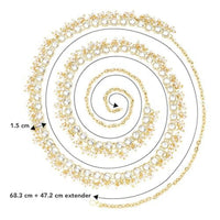Etnico Gold Plated Traditional Kundan Pearl Adjustable Waist Chain/Belly Chain/Kamarband For Women (B053FL)