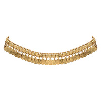 Etnico Gold Plated Traditional Coin Tassel Adjustable Boho Waist Chain/Belly Chain/Kamarband For Women (B059FL)