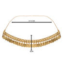Etnico Gold Plated Traditional Coin Tassel Adjustable Boho Waist Chain/Belly Chain/Kamarband For Women (B059FL)
