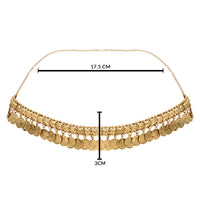 Etnico Gold Plated Traditional Coin Tassel Adjustable Boho Waist Chain/Belly Chain/Kamarband For Women (B059FL)