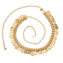 Etnico Gold Plated Traditional Coin Tassel Adjustable Boho Waist Chain/Belly Chain/Kamarband For Women (B059FL)