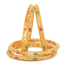 Raddhi Jewels Designer Premium Quality Rajwadi Gold Plated Brass Openable Kada/Bangles Set