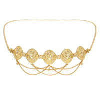 Etnico Gold Plated Traditional Multi Layered Adjustable Boho Waist Chain/Belly Chain/Kamarband For Women