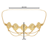 Etnico Gold Plated Traditional Multi Layered Adjustable Boho Waist Chain/Belly Chain/Kamarband For Women