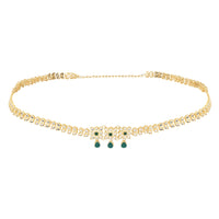 Etnico Gold Plated Traditional Kundan Adjustable Waist Chain/Belly Chain/Kamarband For Women