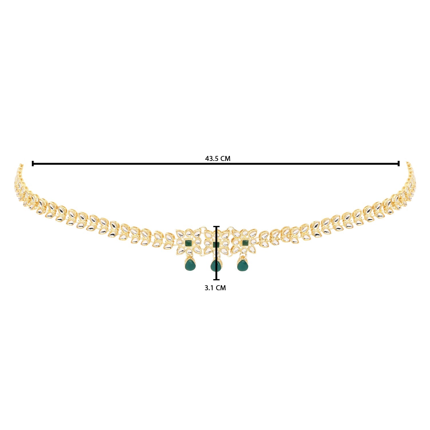 Etnico Gold Plated Traditional Kundan Adjustable Waist Chain/Belly Chain/Kamarband For Women