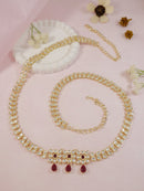 Etnico Gold Plated Traditional Kundan Adjustable Waist Chain/Belly Chain/Kamarband For Women