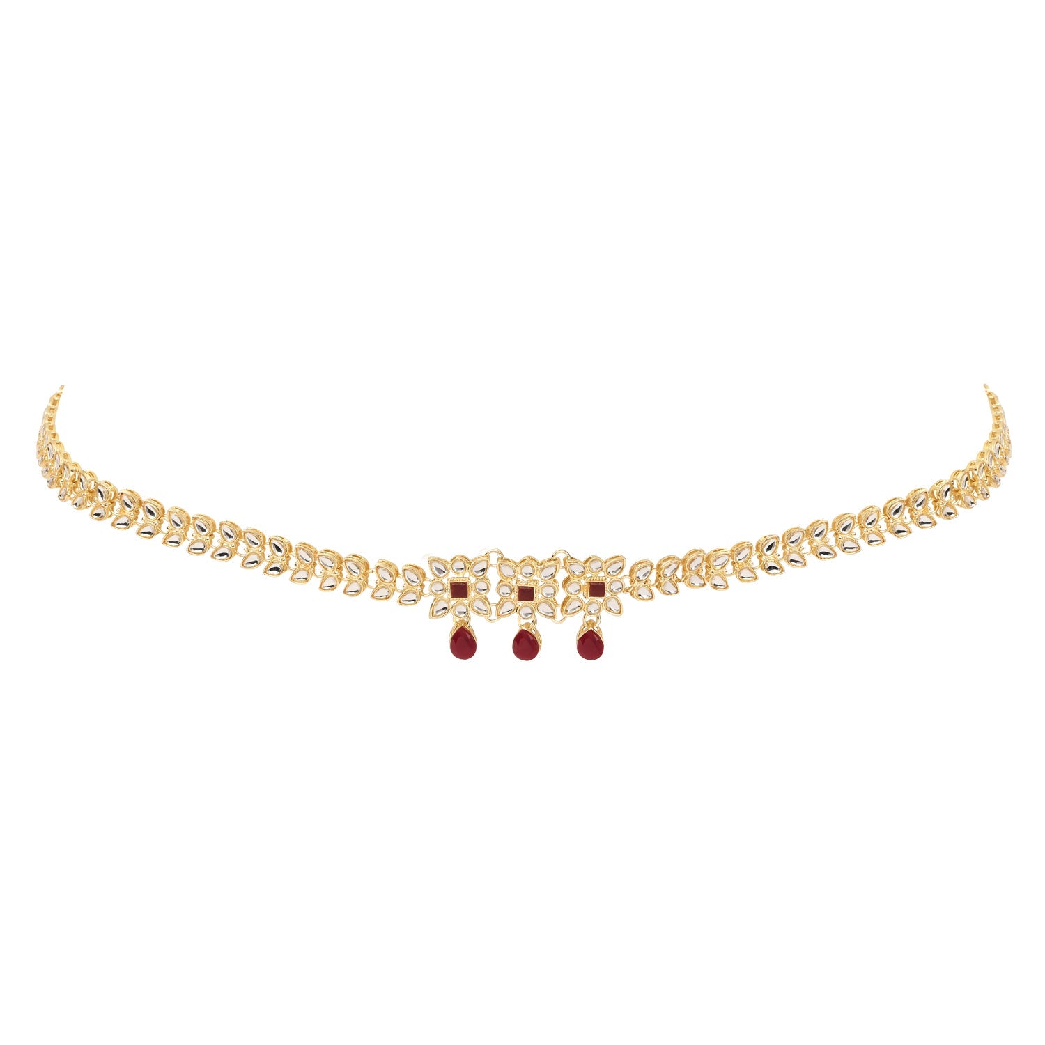 Etnico Gold Plated Traditional Kundan Adjustable Waist Chain/Belly Chain/Kamarband For Women
