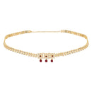 Etnico Gold Plated Traditional Kundan Adjustable Waist Chain/Belly Chain/Kamarband For Women