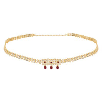 Etnico Gold Plated Traditional Kundan Adjustable Waist Chain/Belly Chain/Kamarband For Women