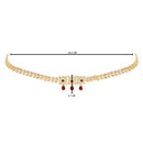 Etnico Gold Plated Traditional Kundan Adjustable Waist Chain/Belly Chain/Kamarband For Women