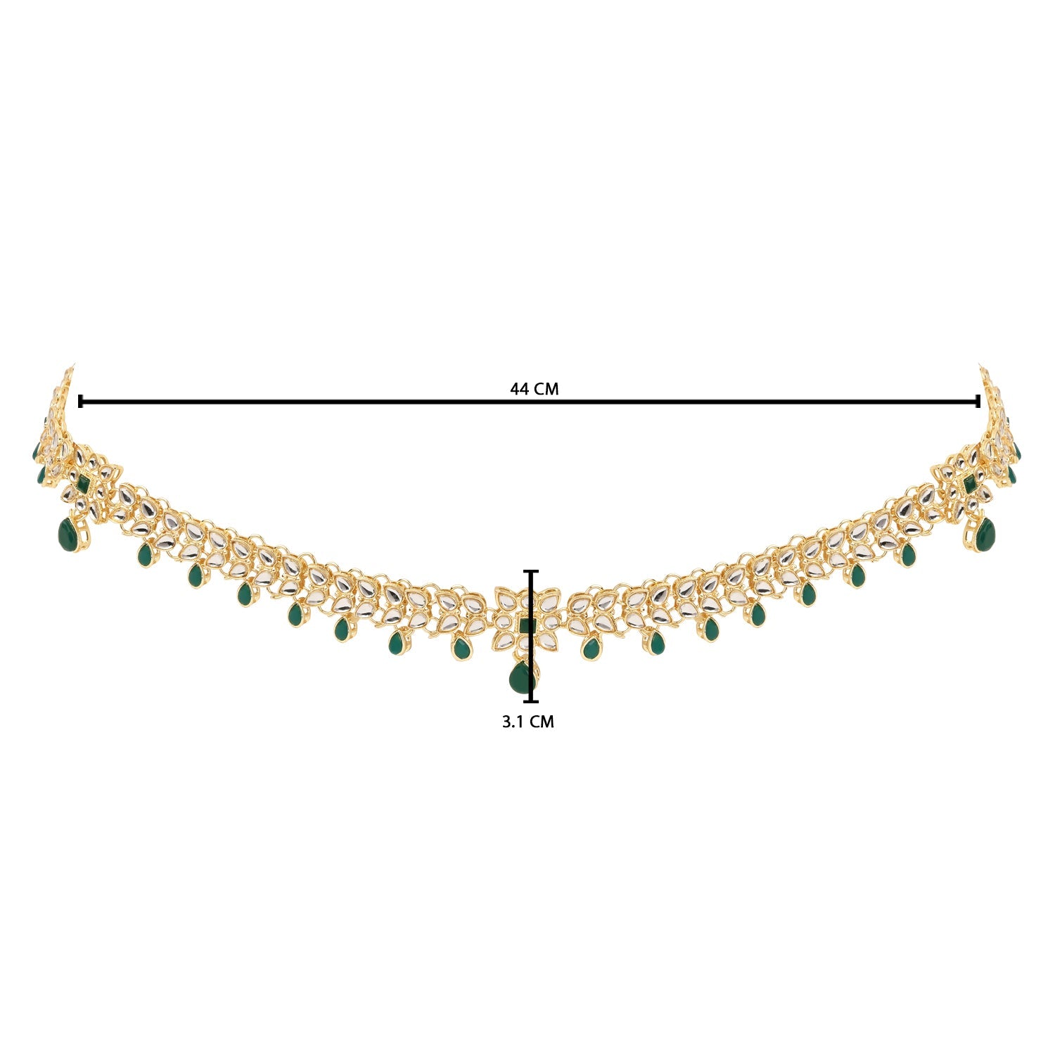 Etnico Gold Plated Traditional Kundan Adjustable Waist Chain/Belly Chain/Kamarband For Women