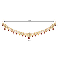 Etnico Gold Plated Traditional Kundan Adjustable Waist Chain/Belly Chain/Kamarband For Women