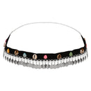 Etnico Navratri Silver Oxidised Traditional Cowrie Shell & Coin Adjustable kamarband/Belly Chain/hip chain/Wait chain For Women (B072S)