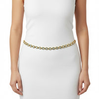 Etnico Gold Plated Traditional Ethnic Kundan And Stone Studded Adjustable Kamarband/Belly Chain/Kandora/Waist Belt For Women