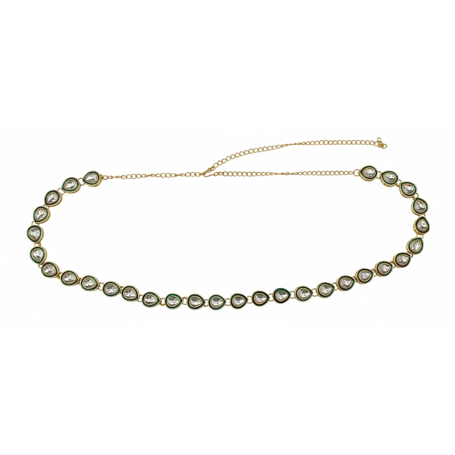 Etnico Gold Plated Traditional Ethnic Kundan And Stone Studded Adjustable Kamarband/Belly Chain/Kandora/Waist Belt For Women