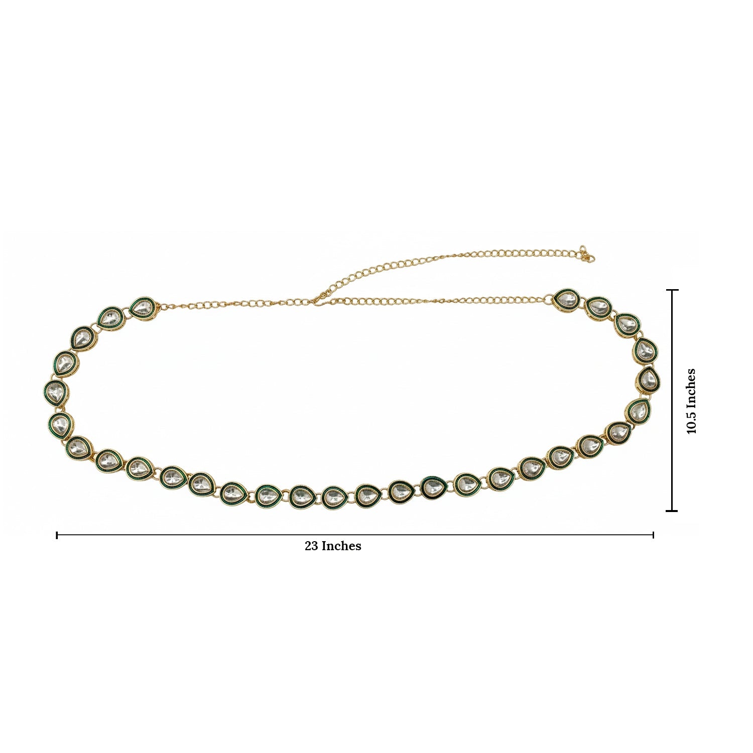 Etnico Gold Plated Traditional Ethnic Kundan And Stone Studded Adjustable Kamarband/Belly Chain/Kandora/Waist Belt For Women