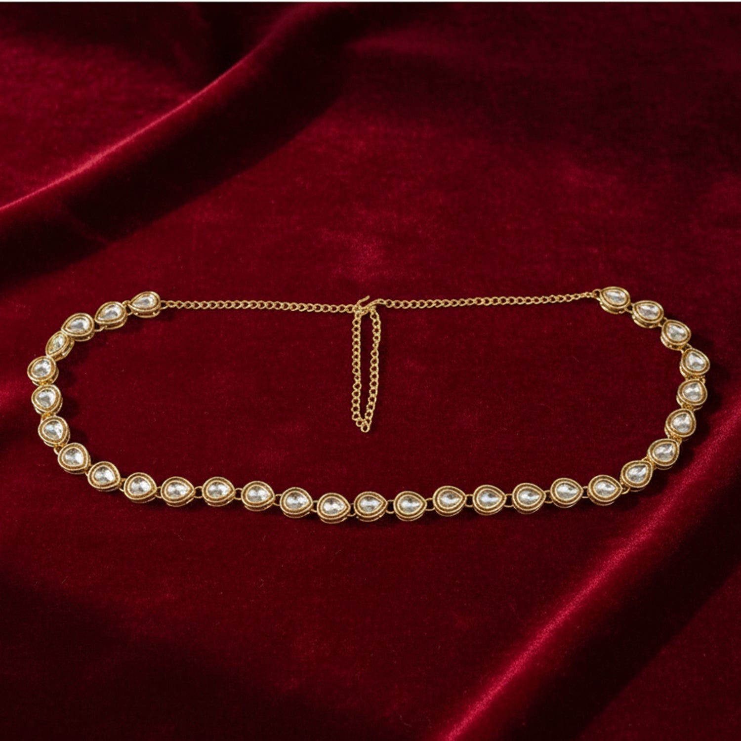 Etnico Gold Plated Traditional Ethnic Kundan And Stone Studded Adjustable Kamarband/Belly Chain/Kandora/Waist Belt For Women