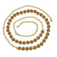 Etnico Gold Plated Traditional Ethnic Coin Design Adjustable Kamarband/Belly Chain/Kandora/Waist Belt For Women (B076FL)