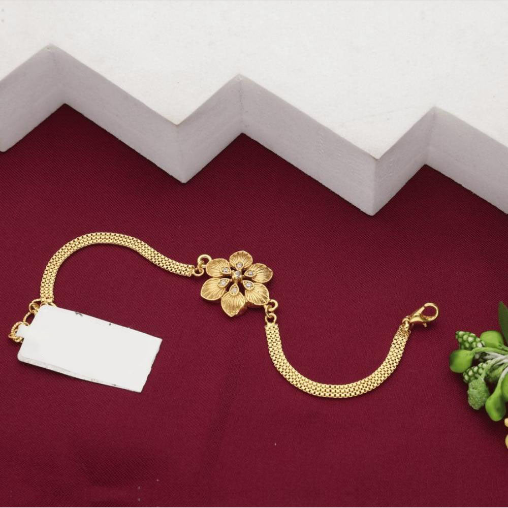 HR Sales Premium Micro Gold Plated Austrian Stone Flower Designer Bracelet
