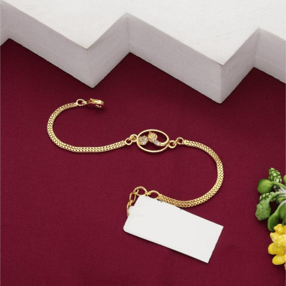 HR Sales Premium Micro Gold Plated Austrian Stone Leaf Design Bracelet