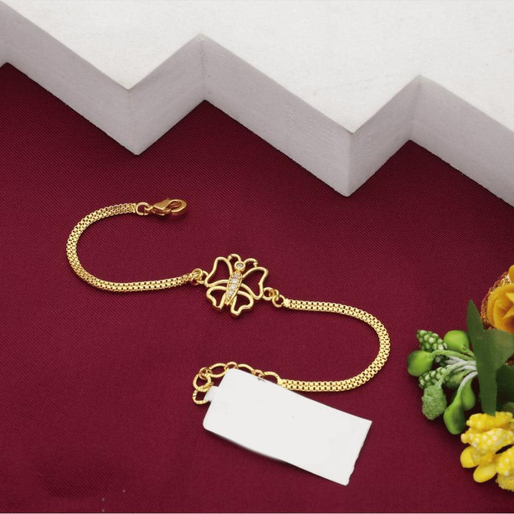 HR Sales Premium Micro Gold Plated Austrian Stone Elegant Butterfly Charm Bracelet