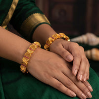 Js Fashion  High Gold Polish Desgner Heavy Antique Bangles .