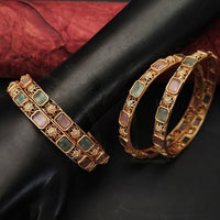 Js Fashion  Designer Fancy Style Party wear Kemp Design Kemp Jewellery Bangle Set of 2