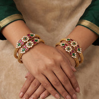 Js Fashion  Kemp Design Party wear Rajwadi Polish Designer Fancy Design Bangle Set of 4
