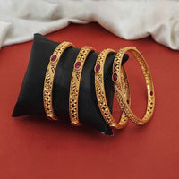 Js Fashion  Beautiful Rajwadi Polish Fancy Design Party wear Antique Bangle Set of 4