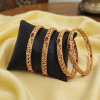 Js Fashion  Beautiful Rajwadi Polish Fancy Design Party wear Antique Bangle Set of 4