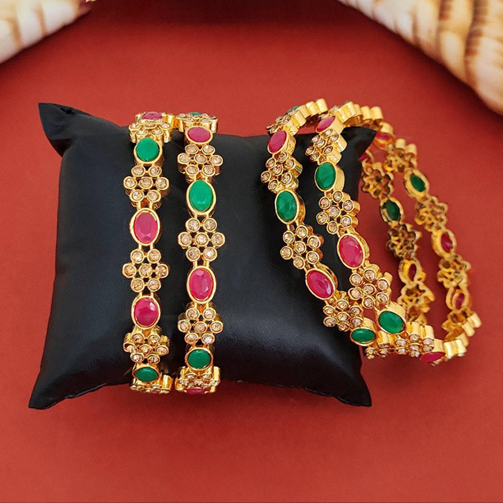 Js Fashion  Antique Jewellery Designer High Gold Polish 4 Bangles Set
