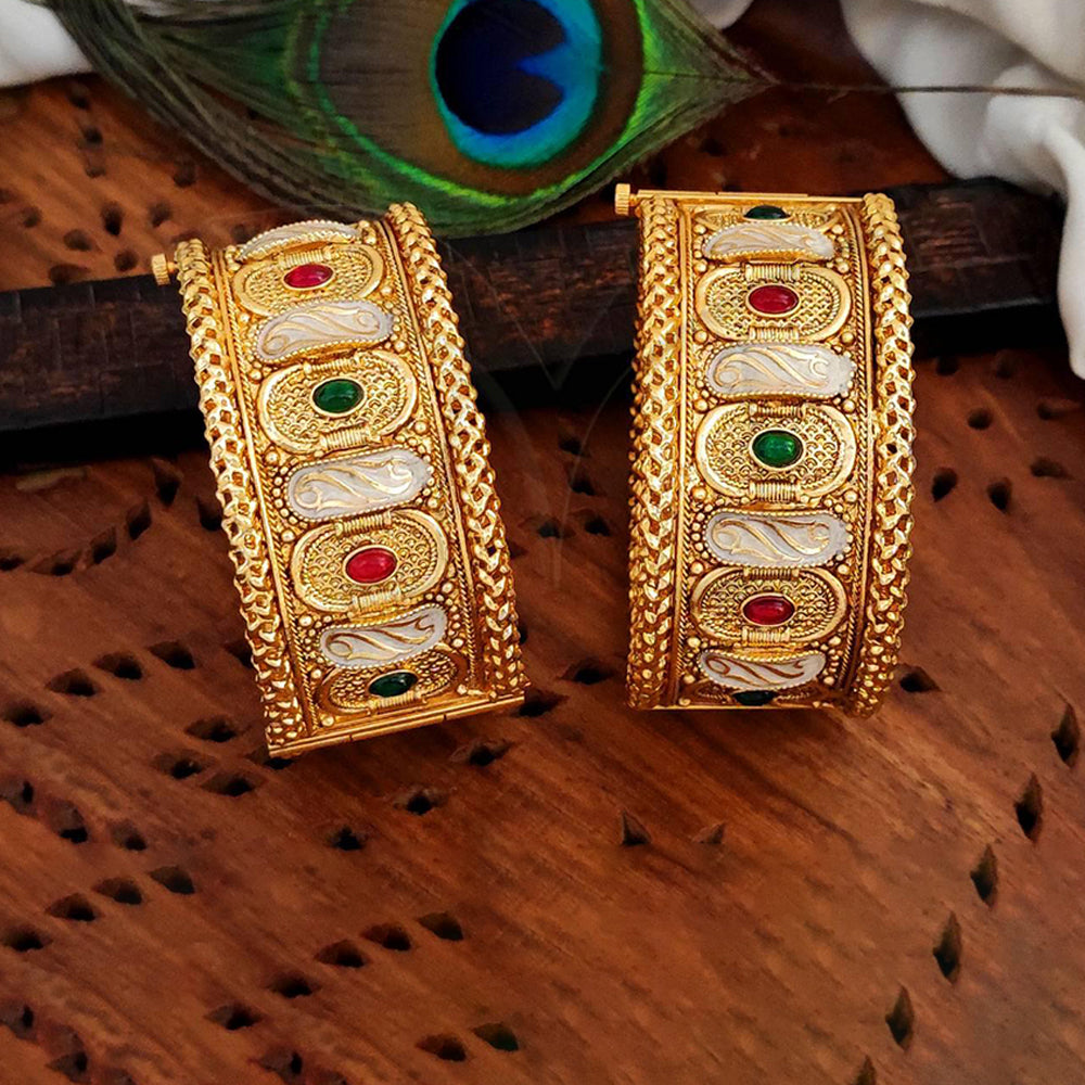 Js Fashion  Antique Jewelley High Gold Polish Gorgeous Designs for a Touch of Tradition Bangles Set
