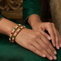 Js Fashion  Antique High Gold Polish Design Party wear 4 Bangles Set