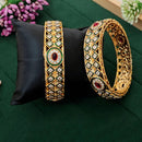 Js Fashion  Designer High Gold Polish Full Stone Fancy Style 2 Bangles Set
