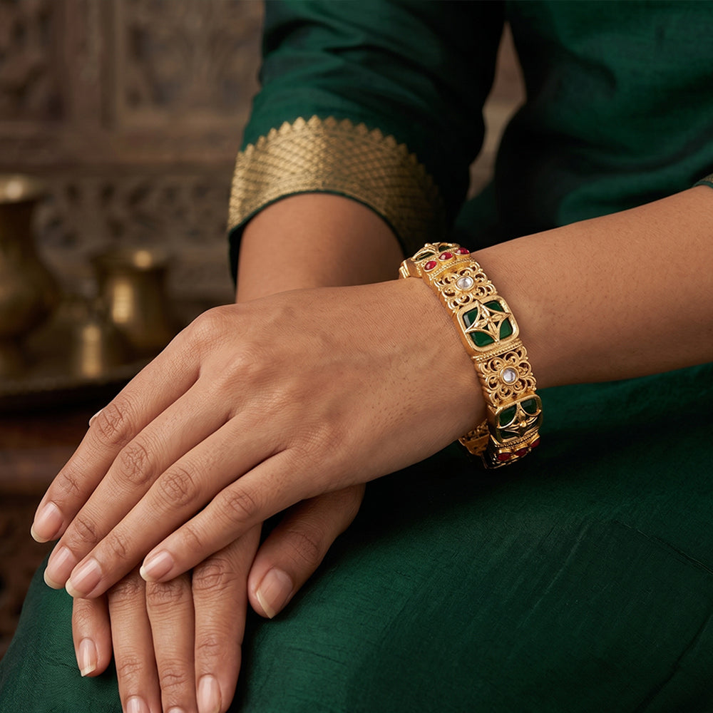 Js Fashion  Traditional Rajwadi Polish Bangles Set for Women