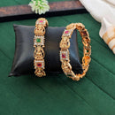 Js Fashion  Temple Design Gold Bangles with Lakshmi Motif