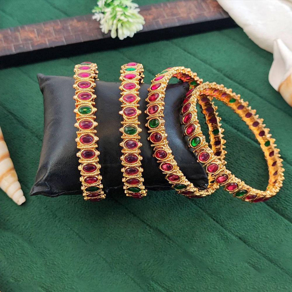 Js Fashion  Ethnic High Gold Kemp Bangles Set for Festive Wear