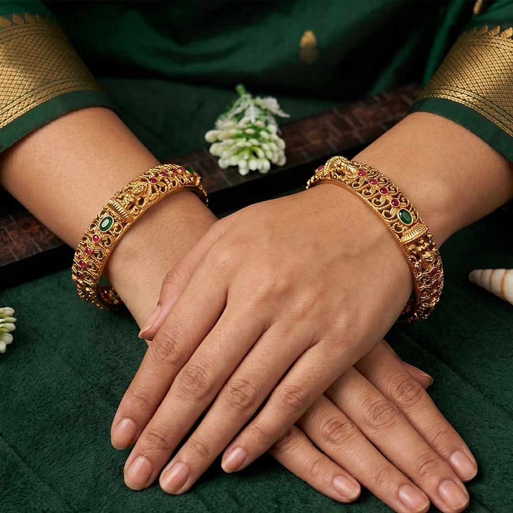 Js Fashion  Ethnic Designer Temple Style Bangles for Women