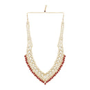 Etnico Wedding Collection Traditional Ethnic Gold Plated Pearl & Kundan Stone Work Bridal Jewellery Set For Women