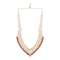 Etnico Wedding Collection Traditional Ethnic Gold Plated Pearl & Kundan Stone Work Bridal Jewellery Set For Women