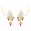 Etnico Wedding Collection Traditional Ethnic Gold Plated Pearl & Kundan Stone Work Bridal Jewellery Set For Women