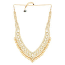 Etnico Wedding Collection Traditional Ethnic Gold Plated Pearl & Kundan Stone Work Bridal Jewellery Set For Women