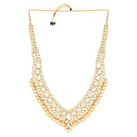 Etnico Wedding Collection Traditional Ethnic Gold Plated Pearl & Kundan Stone Work Bridal Jewellery Set For Women